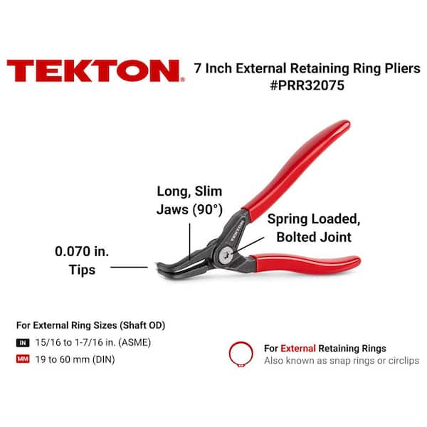 7 in. 90° External Retaining Ring Pliers (0.070 in. Tip)