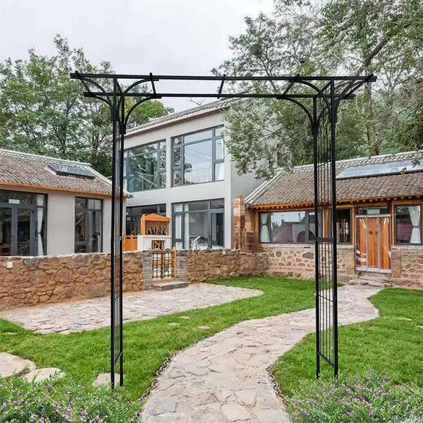 Staykiwi Outside Dimensions: 86 in. x 81 in. Metal Arch Garden