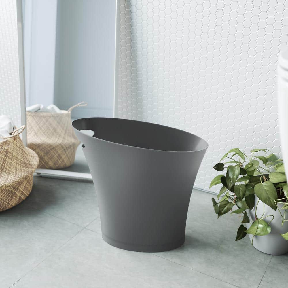 Charcoal Touchless Plastic Kids' Slim Trash Can
