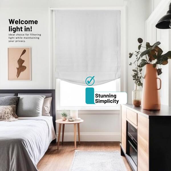CHICOLOGY Magnetic Roman Shades - Light Filtering Window Treatment, 31"W X 64"H, Runway Grey