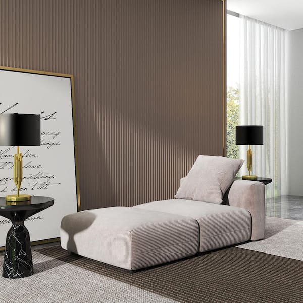 Unbranded 102.36 in. Square Arm Corduroy 2-Piece Modular Living Room Sectional Sofa with Deep Seat in Brown