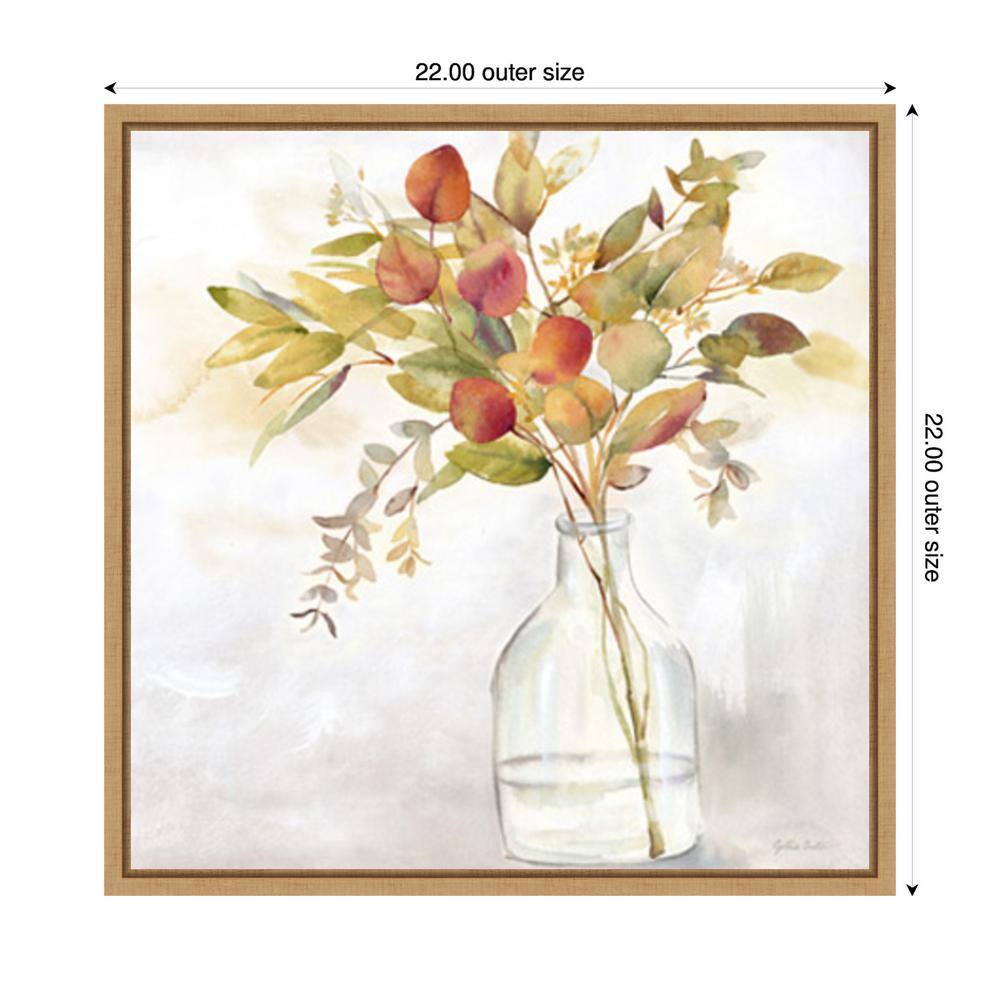 Eucalyptus Vase Fall I Giclee Print on Canvas with Maple Frame