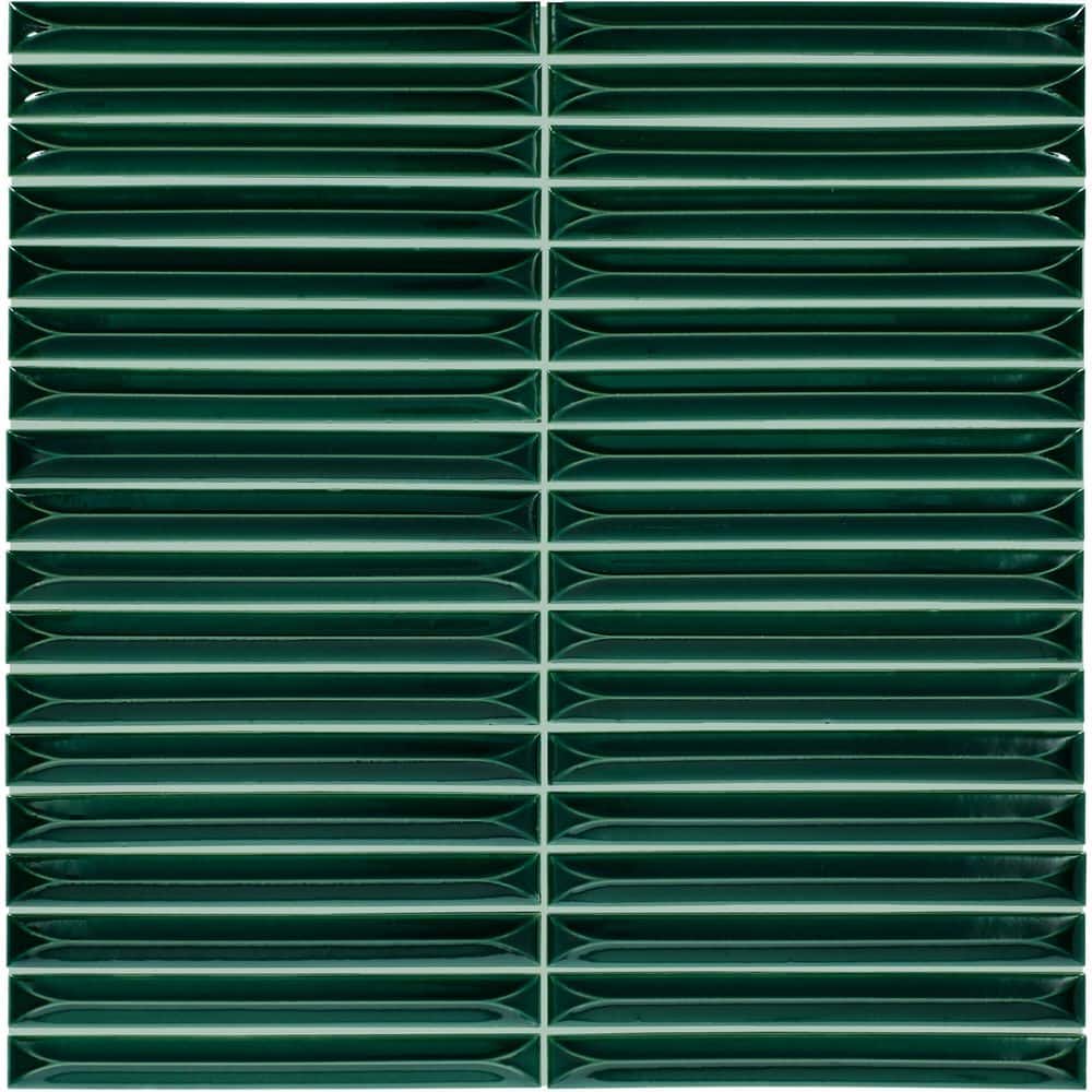 Artefino Vintage Jade 12 in. x 12 in. Glossy Porcelain Pyramid Mosaic Tile (9.7 sq. ft. /case) price history on PriceWatchPro