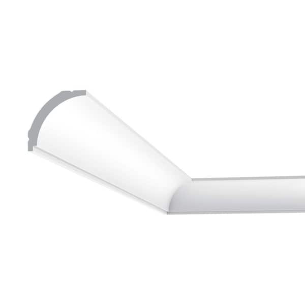 ORAC DECOR 1-3/4 in. x 1-3/4 in. x 78-3/4 in. Primed White Plain Polystyrene Crown Moulding (5-Pack)