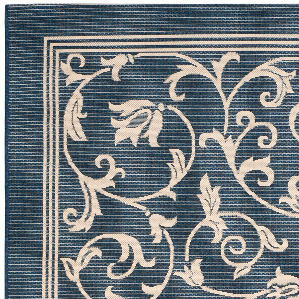Navy & Beige 9' x 12' Reversible Flat Woven Outdoor Area Rug