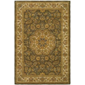 Heritage Green/Taupe 5 ft. x 8 ft. Border Area Rug