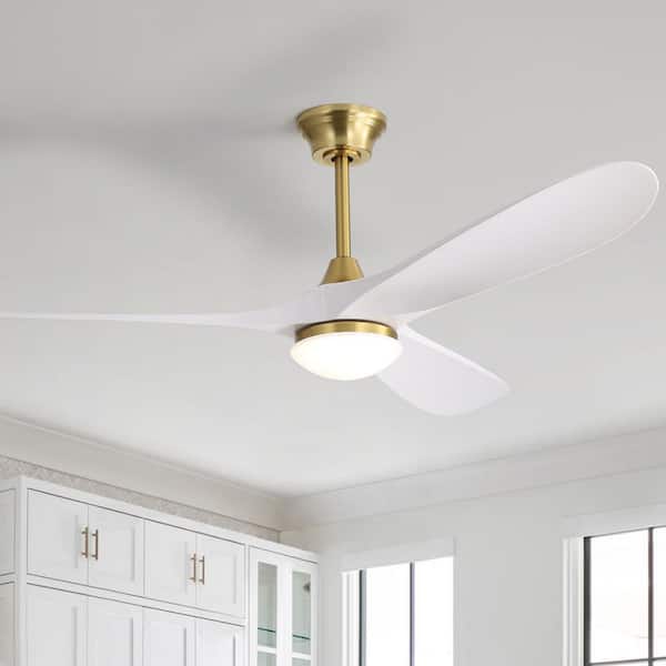 60 in. Indoor/Outdoor Smart Integrated LED Gold Downrod Ceiling Fan with Light Kit and Remote/APP Control