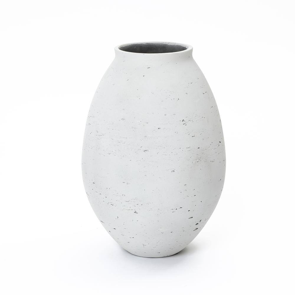 Antique White Cement Bulb Vase, 15.75 in. Tall Home Accent for Floor and Tabletops price history on PriceWatchPro