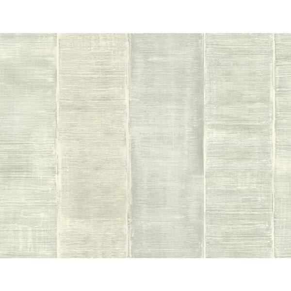 Seabrook Designs Palladium Metallic Champagne and Light Grey Striped Paper Strippable Roll (Covers 60.75 sq. ft.)