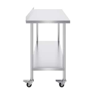 24 x 60 x 40 in. Stainless Steel Work Table, Heavy Duty Kitchen Prep Table Commercial Kitchen Worktable