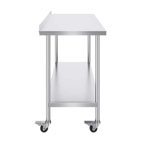 SVOPES 24 x 60 x 40 in. Stainless Steel Work Table, Heavy Duty Kitchen Prep Table Commercial Kitchen Worktable