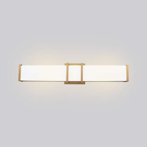 Tomero 23.74 in. W x 4.74 in. H Brushed Gold Integrated LED Bathroom Vanity Light Bar with White Acrylic Diffuser Eglo Vanity Lighting