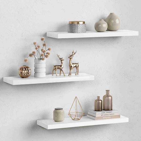 Unbranded 23.6 in. W x 7.8 in. D Floating Decorative Wall Shelf Set of 3
