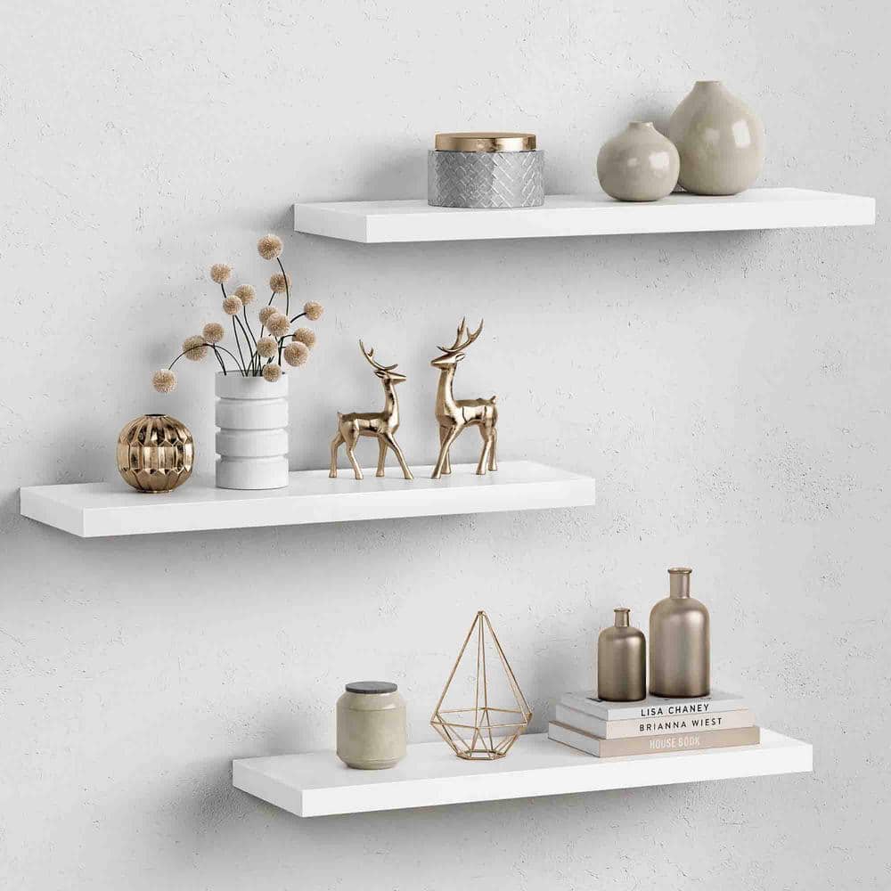 23.6 in. W x 7.8 in. D Floating Decorative Wall Shelf Set of 3
