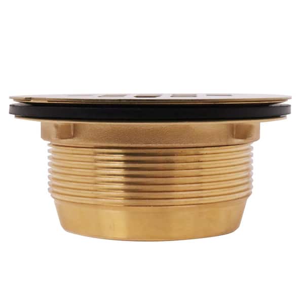 Jacque 4 Round Drain Cover- Brushed Brass