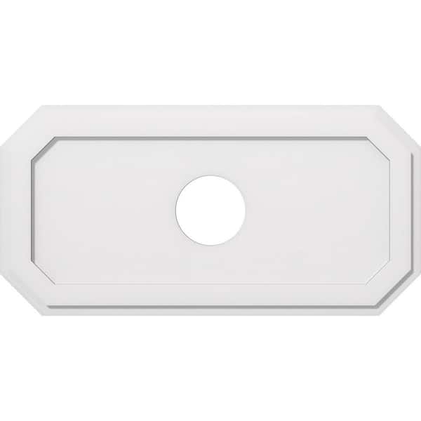Ekena Millwork 36 in. W x 18 in. H x 6 in. ID x 1 in. P Emerald Architectural Grade PVC Contemporary Ceiling Medallion