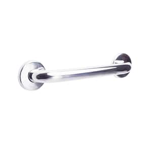 Straight 12 in. x 1.25 in. in. Concealed Flange Grab Bar in Polished Chrome