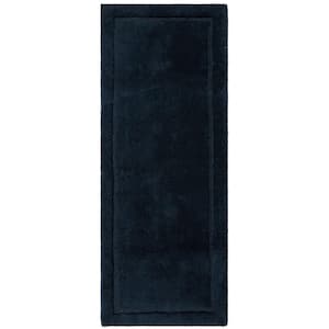 Regency Twilight 24 in. x 60 in. Blue Cotton Machine Washable Bath Mat