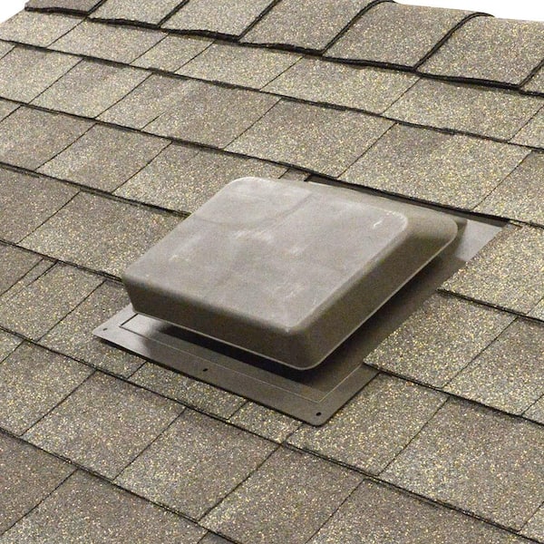 37 sq. in. NFA High Impact Resin Super Low-Profile Slant Back Roof Louver Static Vent in Weatherwood