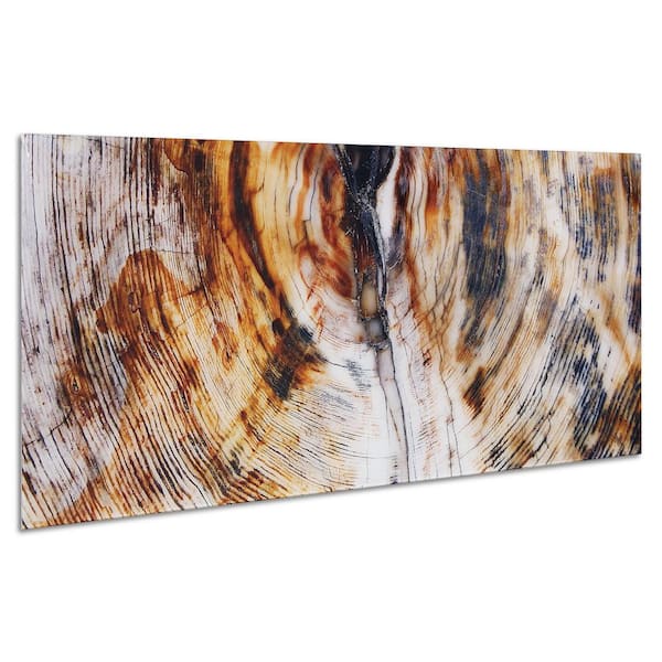 63 in. x 24 in. "Impact B" Frame-less Free Floating Tempered Glass Panel Graphic Art