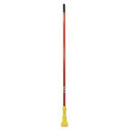 60 in. Clamp Style Red Wet Mop Handle with Yellow Plastic Head