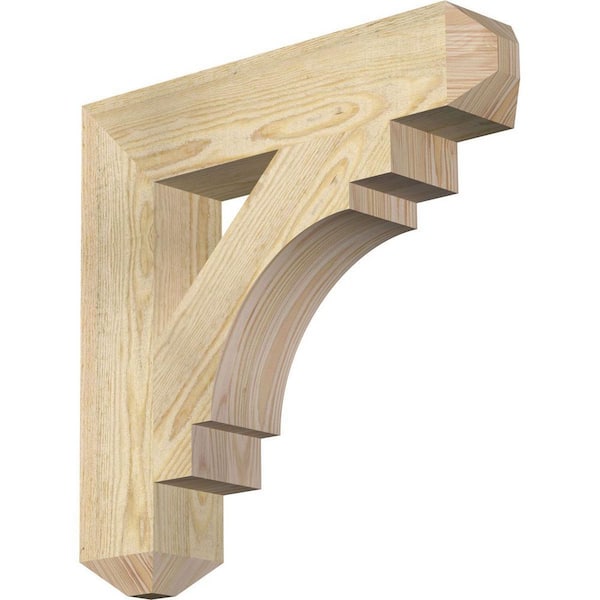 Ekena Millwork 4 in. x 20 in. x 20 in. Douglas Fir Merced Craftsman Rough Sawn Bracket