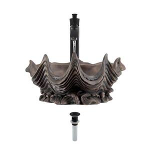 Vessel Sink in Bronze with 726 Faucet and Pop-Up Drain in Antique Bronze