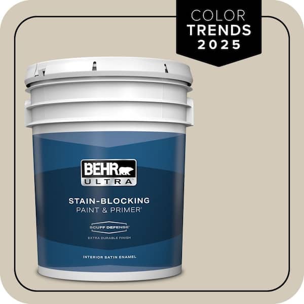 BEHR ULTRA 5 gal. Designer Collection #DC-010 Even Better Beige Extra Durable Satin Enamel Interior Paint & Primer