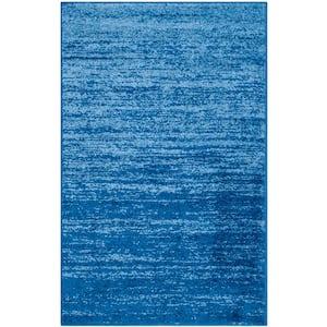 Adirondack Light Blue/Dark Blue Doormat 3 ft. x 4 ft. Solid Area Rug