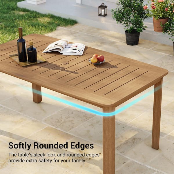 Livewood 7-Piece HDPE Rectangular Outdoor Plastic Dining Set with