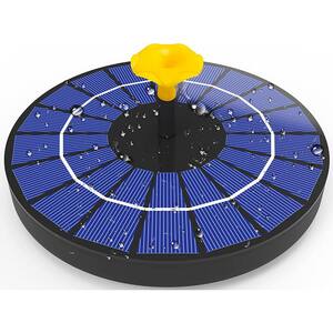 4-Watt Solar Fountain with 3000 mAh Battery, Latest Upgraded Fix Floating Water Level Switch Solar Powered Water Pump