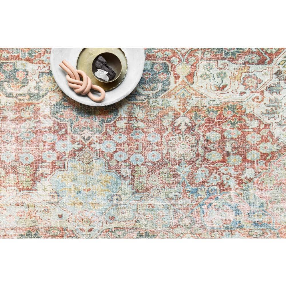 Loren Multi-Color Floral Motif Synthetic Runner Rug