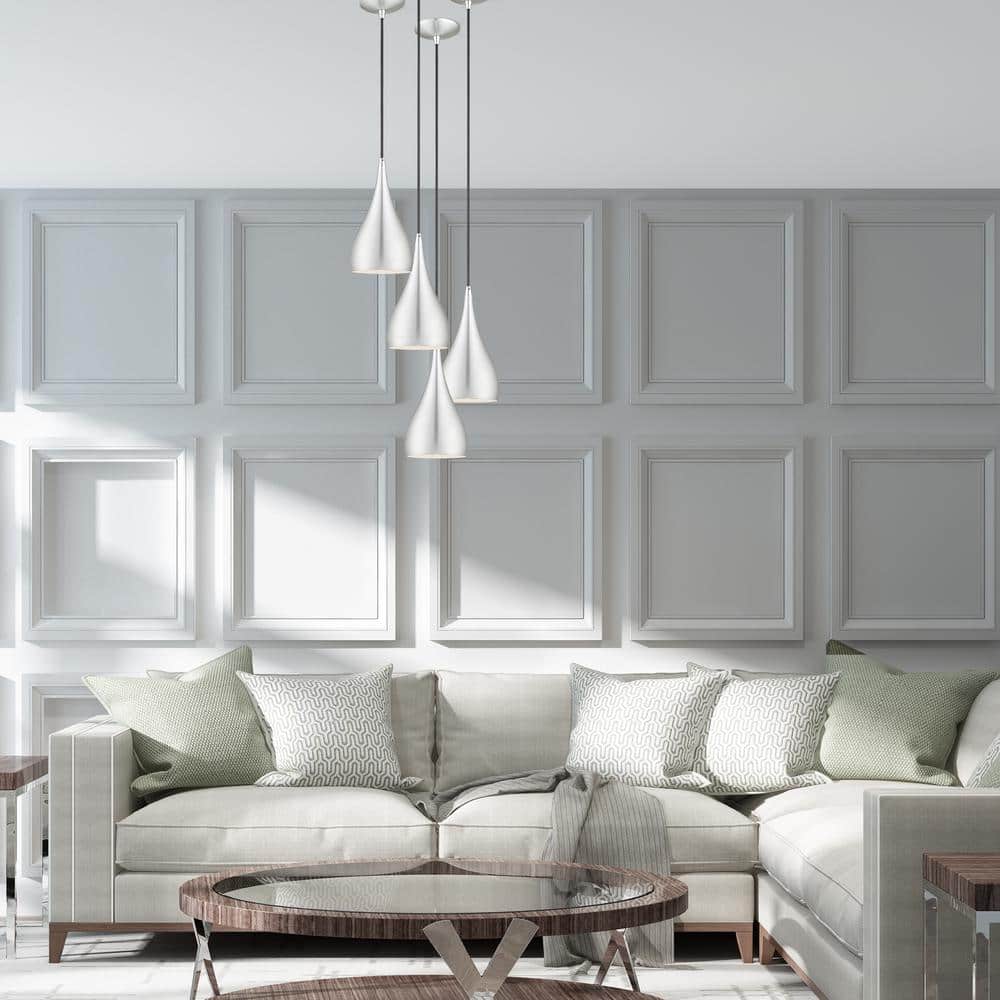 Elegant Mini Spades Pendant Light in Brushed Aluminum
