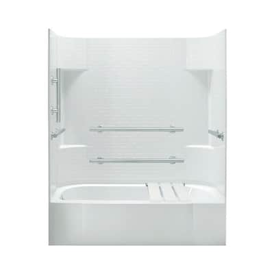 STERLING Accord 32 in. x 60 in. x 74 in. Bath and Shower Kit with Left ...