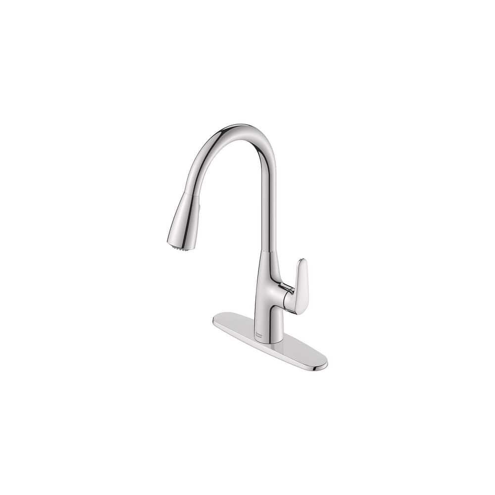 Chrome Pull-Down Kitchen Faucet with Dual Spray