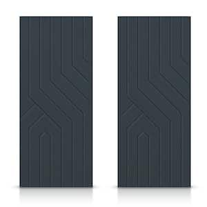 84 in. x 84 in. Hollow Core Charcoal Gray Stained Composite MDF Interior Double Closet Sliding Doors