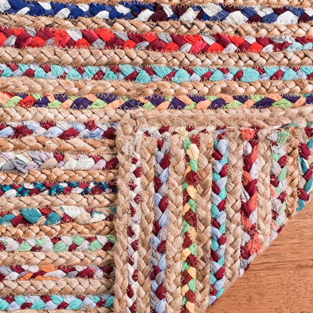 Boho-Chic Red Hand-Knotted Artisan Jute Area Rug - 27"x10"