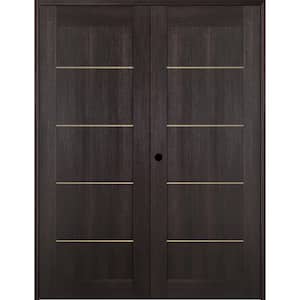 Vona 07 4H Gold 72 in. x 80 in. Right Hand Active Veralinga Oak Wood Composite Double Prehung Interior Door