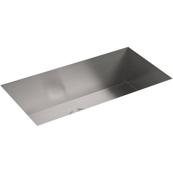 KOHLER Lyric Undermount Stainless Steel 32 in. Single Bowl Kitchen Sink with Bellera Faucet in Vibrant Stainless