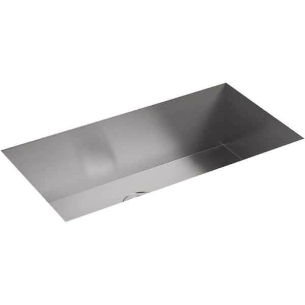 KOHLER Lyric Undermount Stainless Steel 32 in. Single Bowl Kitchen Sink with Simplice Faucet in Vibrant Stainless