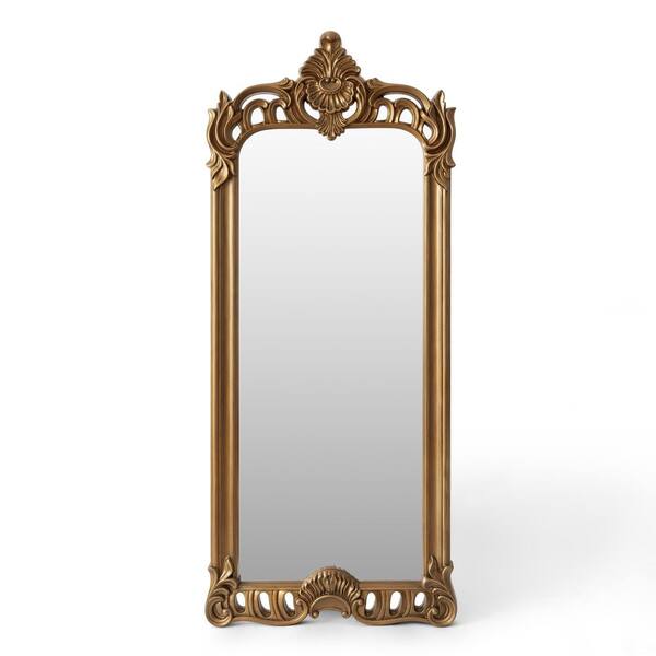 THKSHOUZ Vintage Gold 31.5 in. W x 74.8 in. H Arch Full-Length