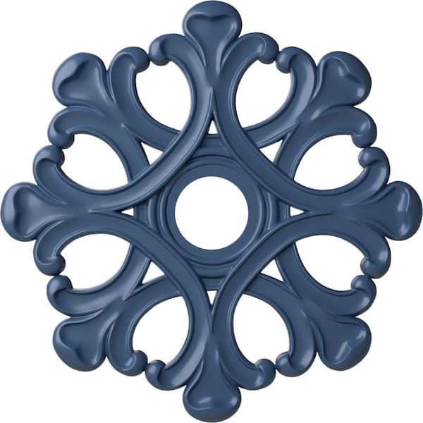 Ekena Millwork 20-7/8" x 3-5/8" ID x 1" Angel Urethane Ceiling Medallion (Fits Canopies upto 4-3/8"), Hand-Painted Americana