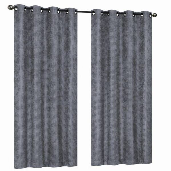 Home Decorators Collection Gray Cooper Grommet Room Darkening Curtain - 50 in. W x 108 in. L