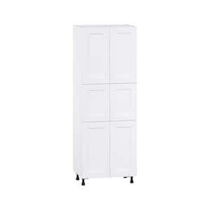 Wallace Painted Warm White Shaker Assembled Pantry Cabinet with 5 Shelves (30 in. W x 84.5 in. H x 24 in. D)