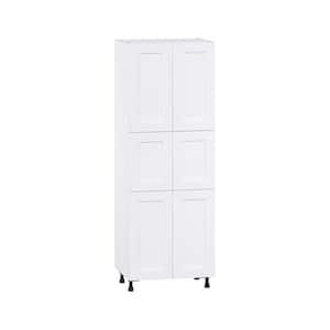 Wallace Painted Warm White Shaker Assembled Pantry Cabinet with 4-Shelves (30 in. W x 84.5 in. H x 24 in. D)