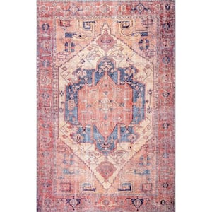 Quinne Oriental Persian Peach 5 ft. x 8 ft. Area Rug