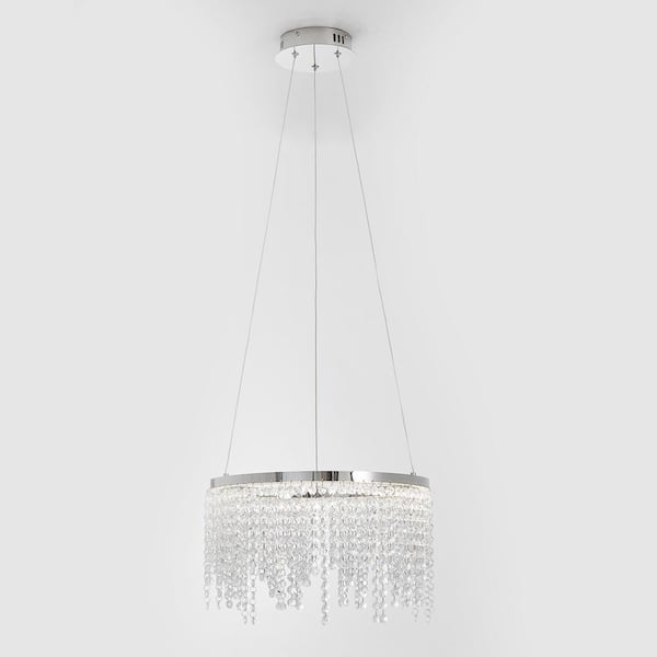 Staykiwi 1-Light Dimmable Integrated LED Chrome Crystal Chandelier for Bed Room, Living Room, Dining Room, Kid's Room