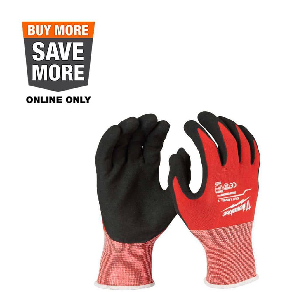 Medium Red Nitrile Level 1 Cut Resistant Dipped Work Gloves price history on PriceWatchPro
