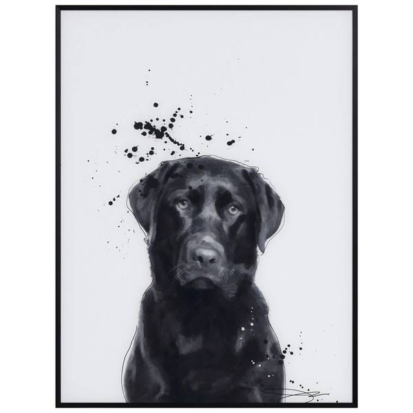 Empire Art Direct Dalmatian Pet Paintings on Printed Glass Encased with A  Black Anodized Frame, 24 x 18 x 1