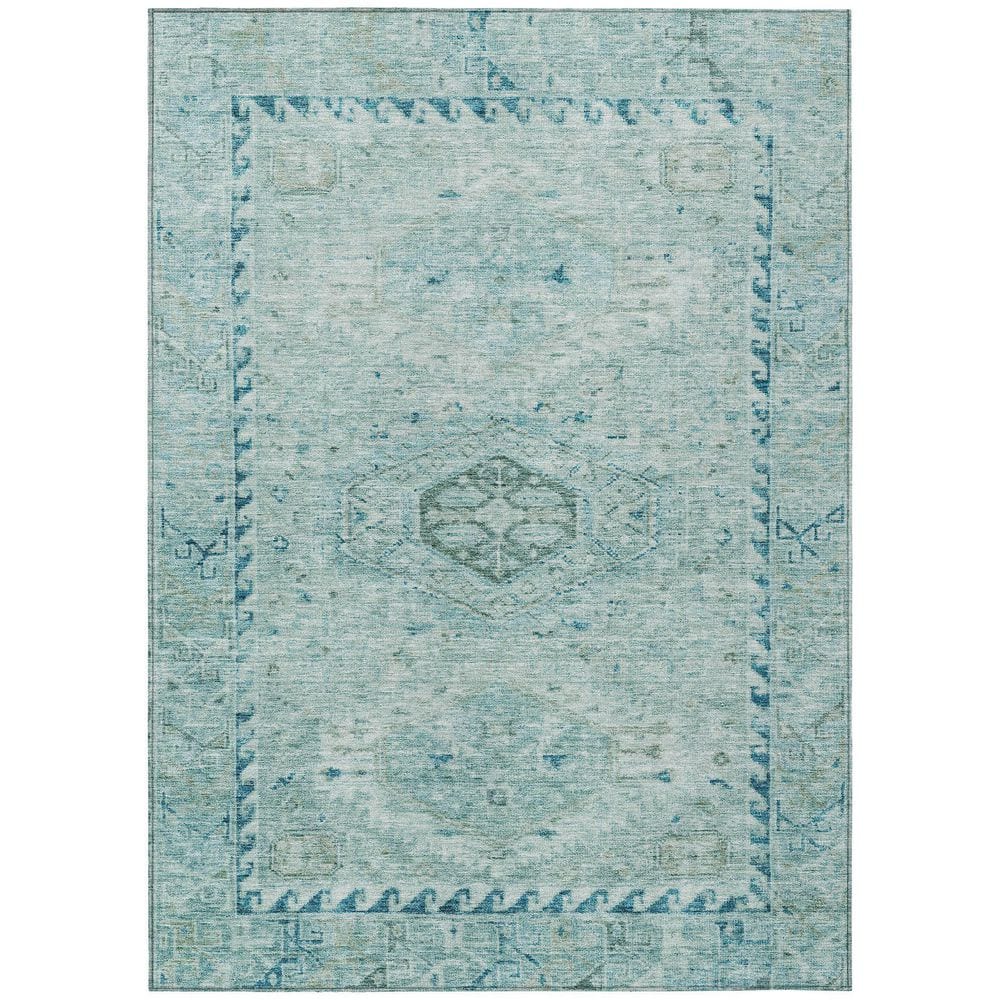 Chantille Machine Washable Indoor/Outdoor Abstract ACN2357 Aqua 9 ft. x 12 ft. Area Rug price history on PriceWatchPro